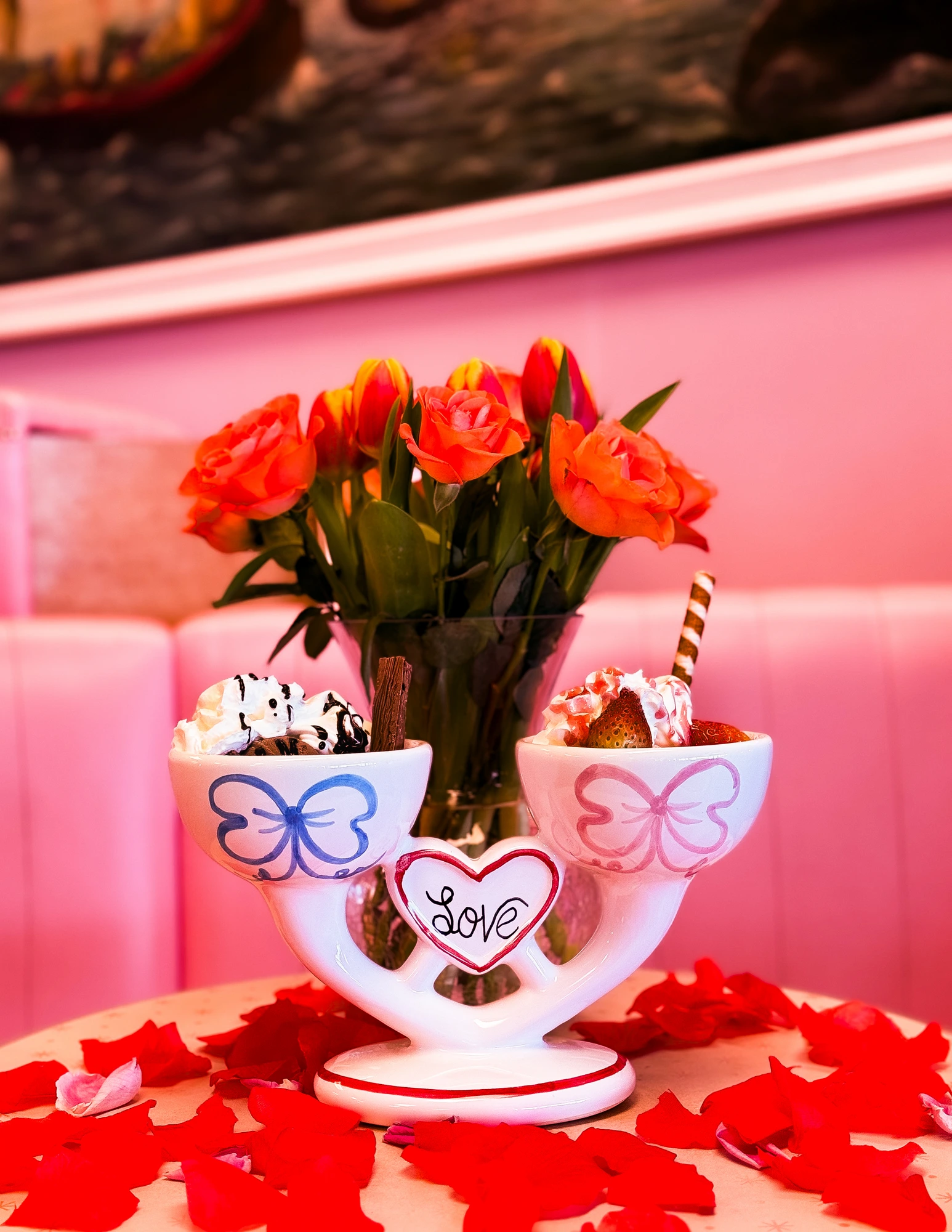 A sharing sundae for two in the Love glass at Morelli's