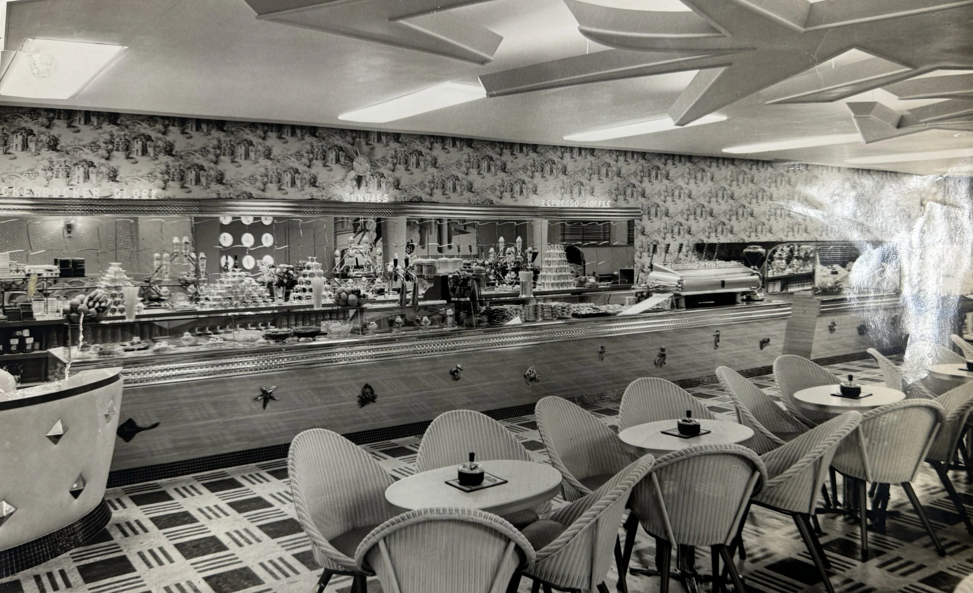 The original Morelli's parlour interior in the mid-twentieth century